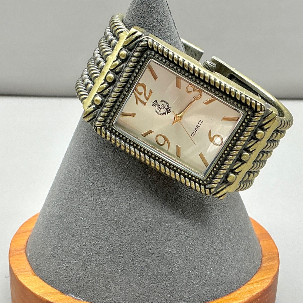 Premier Designs Watch Womens Gold Tone Southwestern Cuff 35mm NEW BATTERY